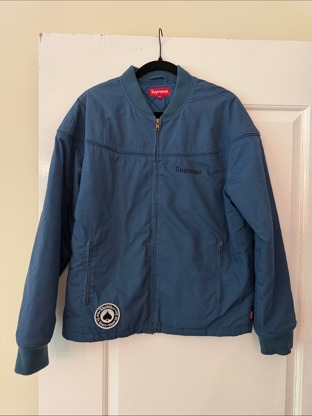 Supreme Thrasher Poplin Crew Jacket Light Navy Blue Size Medium SS17